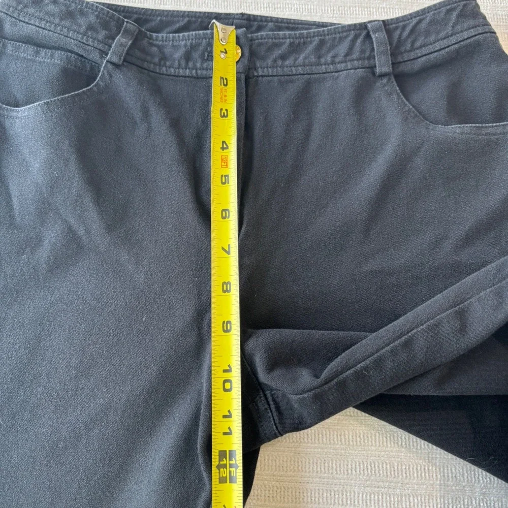 St. John Sport Womens Black Straight Leg Pants Gold‎ Hardware Size 6 Made in USA